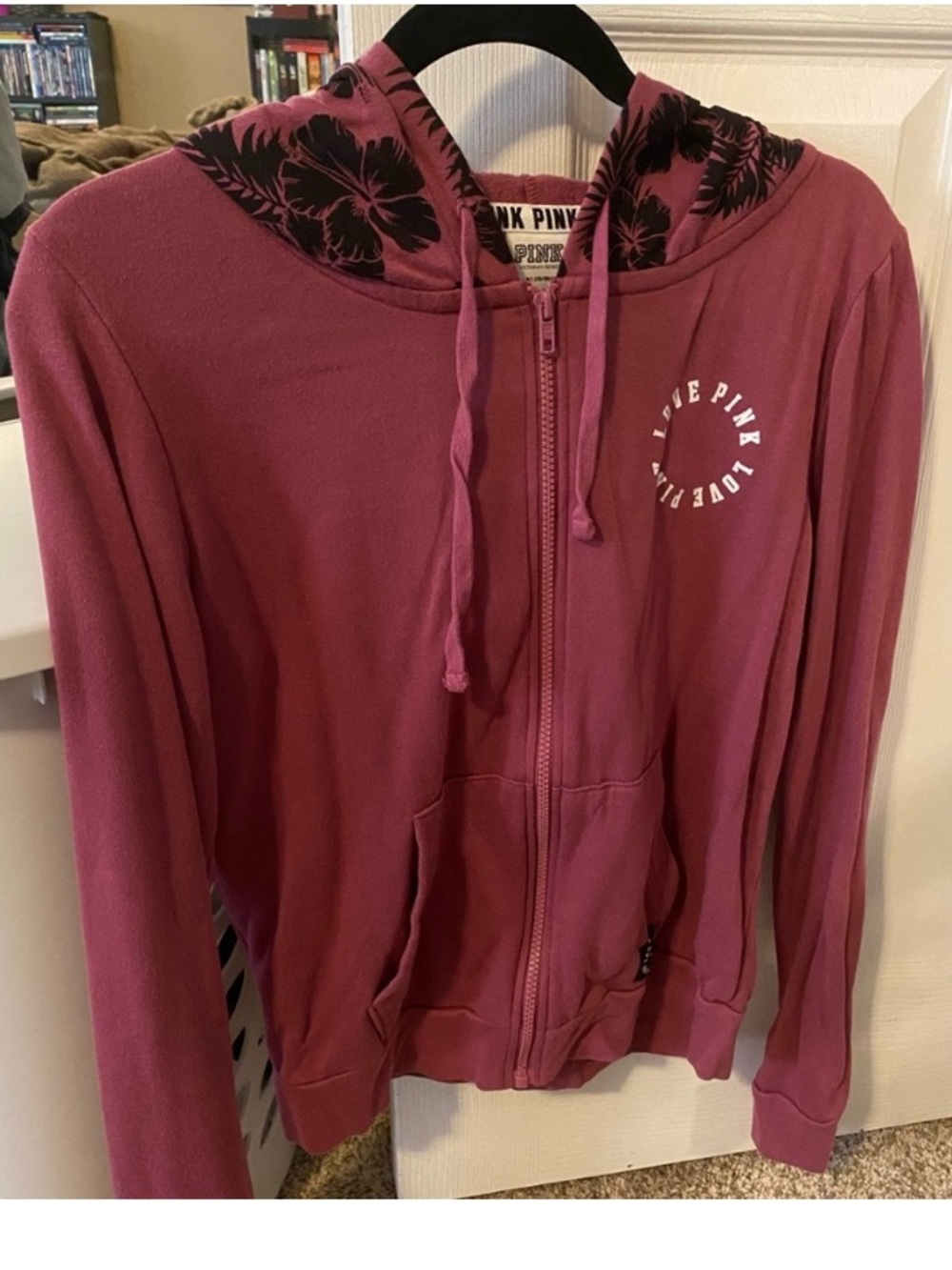 Victoria’s Secret pink logo zip up hoodie